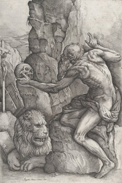 św. Hieronima 1550-60. autorstwa Battista Franco Veneziano