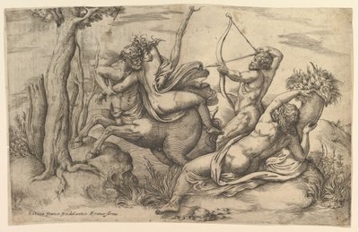 Porwanie Dejaniry. autorstwa Battista Franco Veneziano