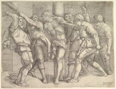 Biczowanie, ca. 1552-61. autorstwa Battista Franco Veneziano