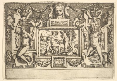 Młoda kobieta pijąca z miski, przed nią stoi stara kobieta, osadzona w..., ca. 1540-80. autorstwa Battista del Moro