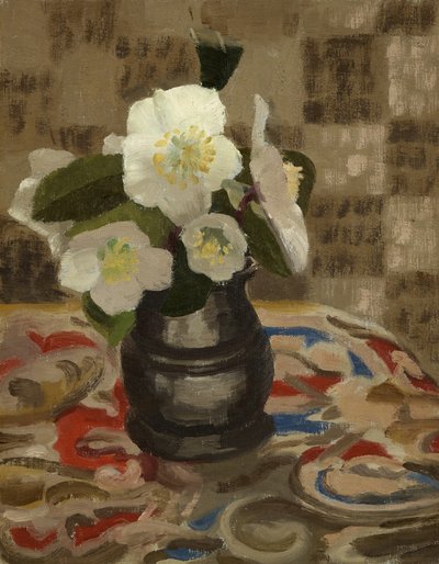 Róże bożonarodzeniowe (olej na płótnie) autorstwa Beatrice H. Budgett
