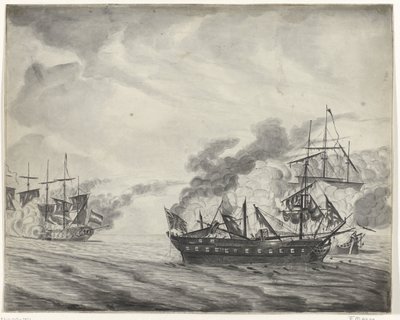 Bitwa morska o Kadyks, 1781 autorstwa Beekman