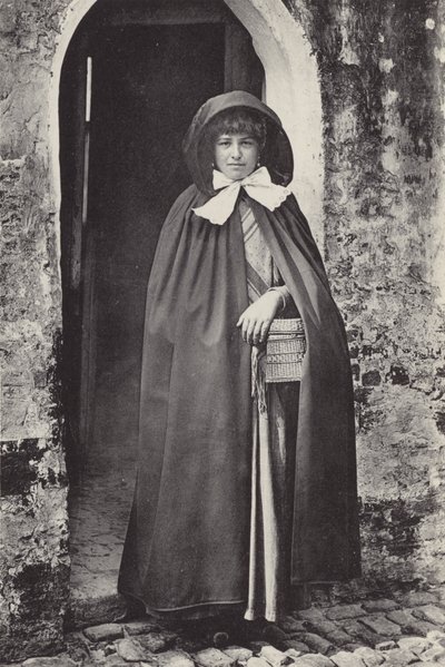 Młoda dziewczyna z Brugii (zdjęcie czarno-białe) autorstwa Belgian Photographer