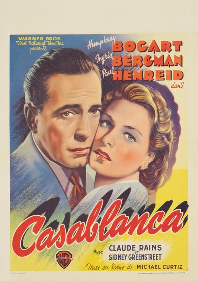 Belgijski plakat reklamujący film „Casablanca” autorstwa Belgian School