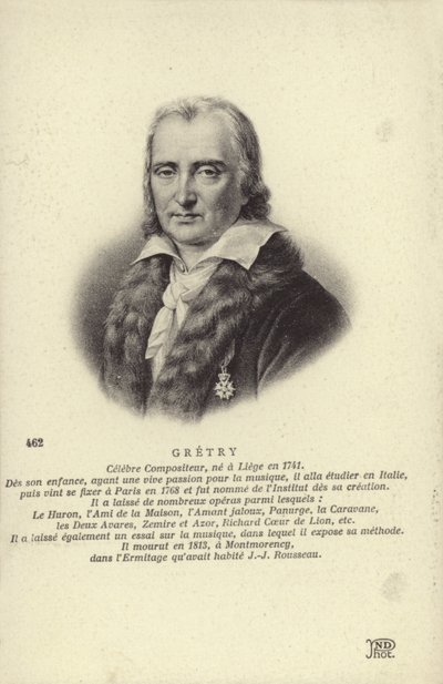 Andre Gretry, belgijski kompozytor (1741-1813) autorstwa Belgian School