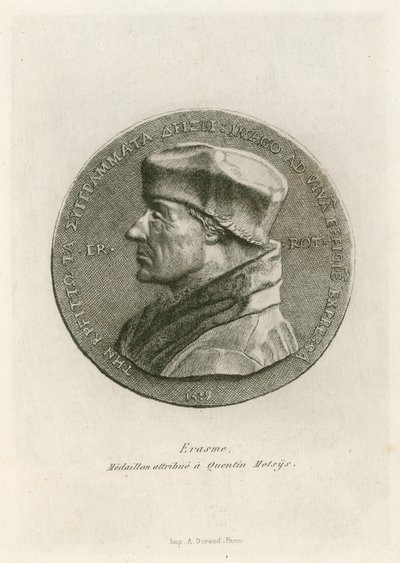 Erasmus, medalion przypisywany Quentinowi Massysowi autorstwa Belgian School