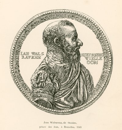 Jean Walravenz, znany jako Oomken, książę głupców, w Brukseli, 1563 autorstwa Belgian School