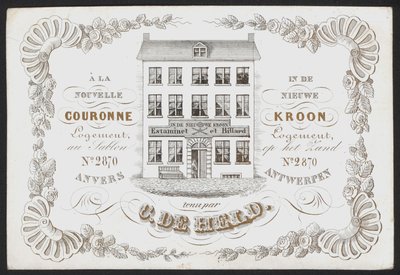 La Nouvelle Couronne, De Nieuwe Kroon, Anvers, Antwerpia (rycina) autorstwa Belgian School