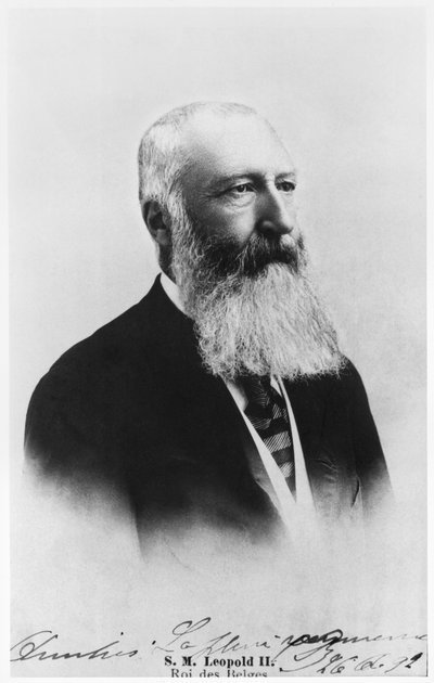Portret Leopolda II (1835-1909) króla Belgii autorstwa Belgian School