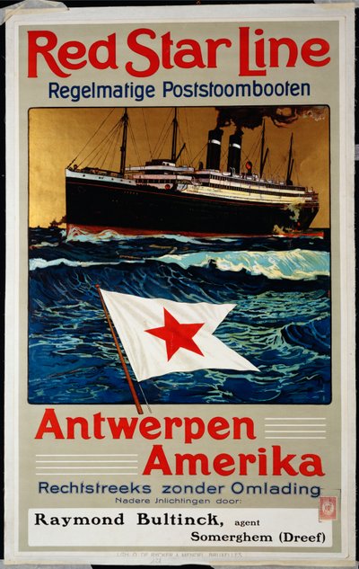 Red Star Line, Antwerpia Ameryka, ok. 1899 r. autorstwa Belgian School