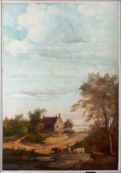 Drugie zaplecze z tyłu, sala posiedzeń, polichromie ze scenami wiejskimi w stylu klasycystycznym, prawdopodobnie z ok. 1810 r., scena 7 autorstwa Belgian School