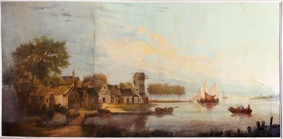 Drugie zaplecze z tyłu, sala konferencyjna, polichromie ze scenami wiejskimi w stylu klasycystycznym, prawdopodobnie z ok. 1810 r., scena 3 autorstwa Belgian School