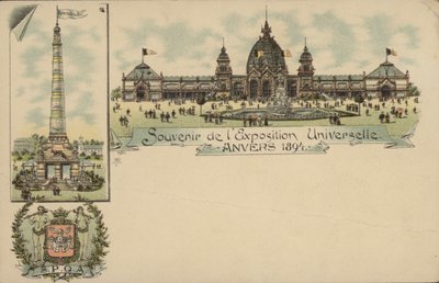Pamiątka z Międzynarodowej Wystawy w Antwerpii, Antwerpia, Belgia, 1894 autorstwa Belgian School