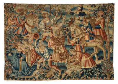 Gobelin, kwiecień, z Tournai autorstwa Belgian School