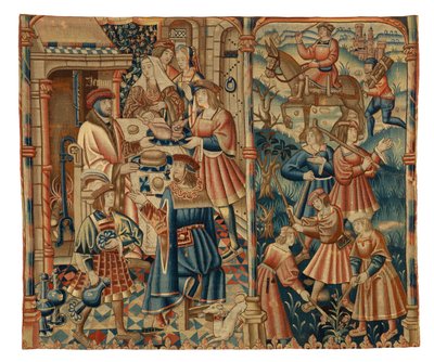 Gobelin, styczeń, prawdopodobnie z Flandrii autorstwa Belgian School