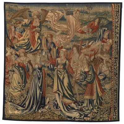 Gobelin, Triumf śmierci nad czystością z trzema losami, wykonany w Brukseli, Belgia, początek XVI w. (wełna i jedwab) autorstwa Belgian School