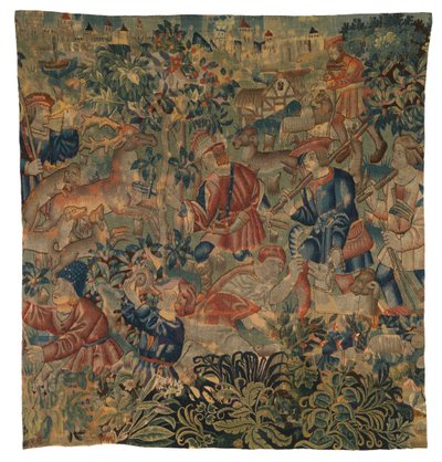 Gobelin przedstawiający sceny myśliwskie, prawdopodobnie z Tournai, ok. 1500 r. (wełna) autorstwa Belgian School