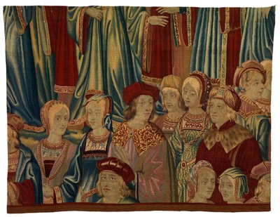 Fragment gobelinu, Comtiers, wykonany w Brukseli, Belgia, ok. 1520 r. (wełna i jedwab) autorstwa Belgian School