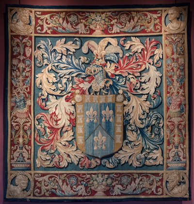 Gobelin z herbem rodziny De Nagera. Mistrz AL. Ca 1550 (gobelin) autorstwa Belgian School