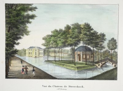 Widok na Chateau de Sterrebeck, ok.1895 (fotochrom) autorstwa Belgian School