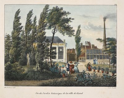 Widok na ogród botaniczny miasta Gandawa, ok.1895 (fotochrom) autorstwa Belgian School