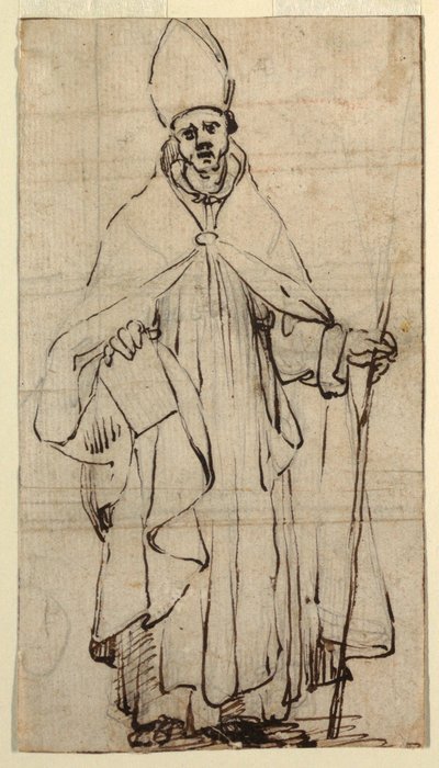 Rysunek przedstawiający stojącego biskupa, ok. 1620 r. autorstwa Belisario Corenzio