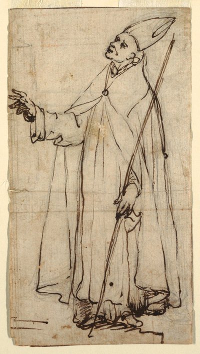 Rysunek przedstawiający stojącego biskupa, ok. 1620 r. autorstwa Belisario Corenzio