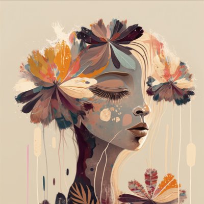 Marzycielski portret w kwiatowym stylu autorstwa Bella Eve