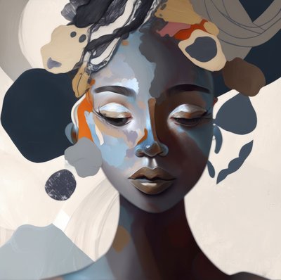 Spokojny, abstrakcyjny portret autorstwa Bella Eve