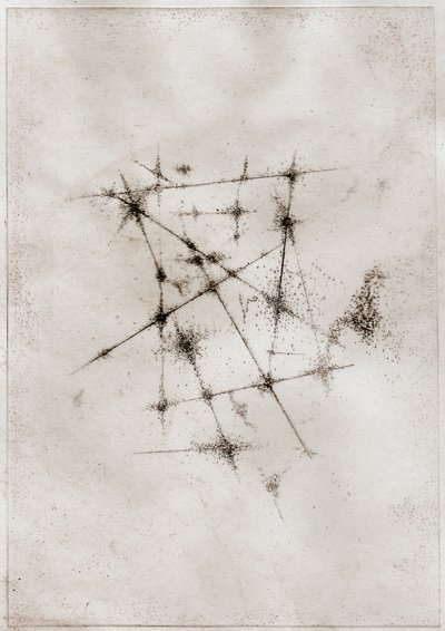 Mgławica, 2018 (suchoryt na papierze) autorstwa Bella Larsson