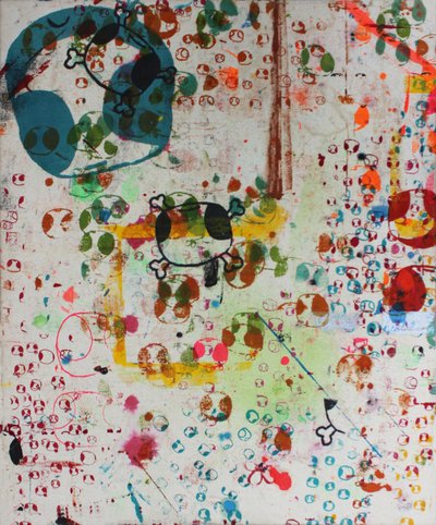 Story Telling, 2007 (sitodruk na surowym płótnie) autorstwa Bella Larsson