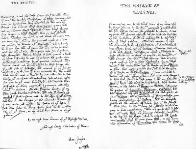 Maska królowych i epistoła dedykacyjna dla Henryka, księcia Walii, 1609 autorstwa Ben Jonson