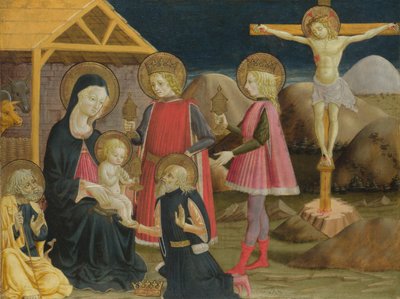 Adoracja Królów i Chrystusa na Krzyżu, ok. 1470 autorstwa Benedetto Bonfigli