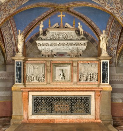 Krypta, ołtarz główny z Arką świętych Marcellina i Piotra Egzorcysty, wyk. Benedetto Briosco 1506-08, przekomponowany przez Matteo Galletti 1609 autorstwa Benedetto Briosco