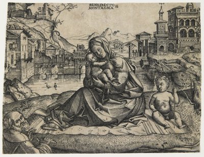 Święta Rodzina z Dzieciątkiem Janem w pejzażu, ok. 1506-1512 autorstwa Benedetto Montagna