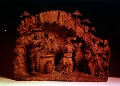 Chrystus i Kobieta z Samarii (terakota) autorstwa Benedetto da Maiano