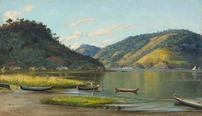 Benedito Calixto - Zatoka z łodziami, SP, 1907 r. autorstwa Benedito Calixto