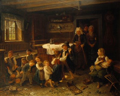 Dzieci bawiące się we wnętrzu, 1873 autorstwa Bengt Nordenberg