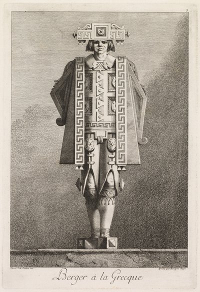 Grecka maskarada: Shepherd a la Grecque Plate 5, 1771. autorstwa Benigno Bossi