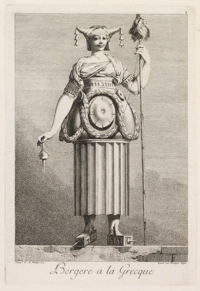 Maskarada à la Grecque: Pasterka à la Grecque Plate 4, 1771. autorstwa Benigno Bossi