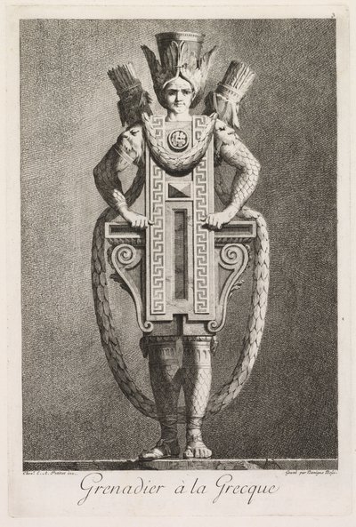 Maskarada à la Grecque: Płyta Grenadier à la Grecque 3, 1771. autorstwa Benigno Bossi