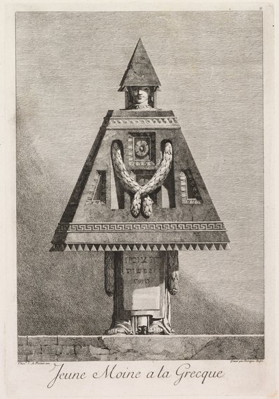 Maskarada à la Grecque: Płyta Młodego Mnicha à la Grecque 9, 1771. autorstwa Benigno Bossi