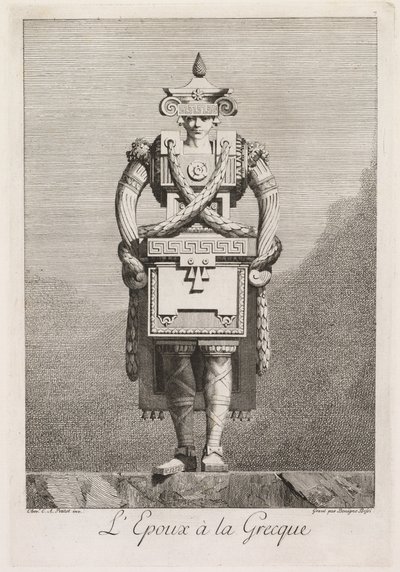 Maskarada à la Grecque: Oblubieniec à la Grecque Płyta 7, 1771. autorstwa Benigno Bossi
