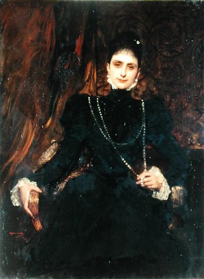 Portret Mme M.S. Derviz, ok.1899 (olej na płótnie) autorstwa Benjamin  Constant
