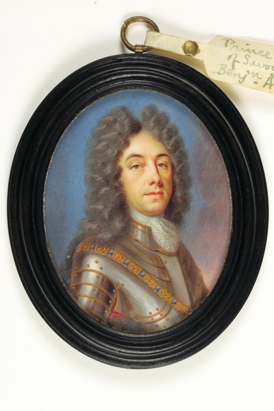 Prince Eugene Of Savoy (akwarela na kości słoniowej) autorstwa Benjamin Arlaud