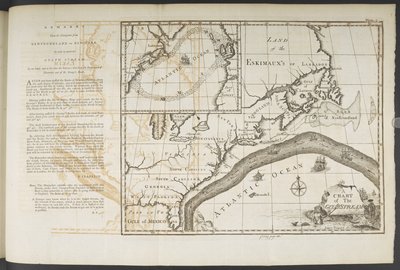 A Chart of the Gulf Stream, w „Transactions of the American Philosophical Society”, tom 2, Franklin, Benjamin i Folger autorstwa Benjamin Franklin
