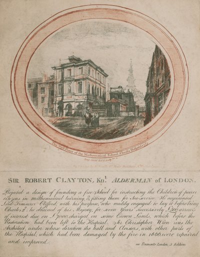 Zachodni front Szkoły Matematycznej, Szpital Chrystusowy, 1775 r. autorstwa Benjamin Green