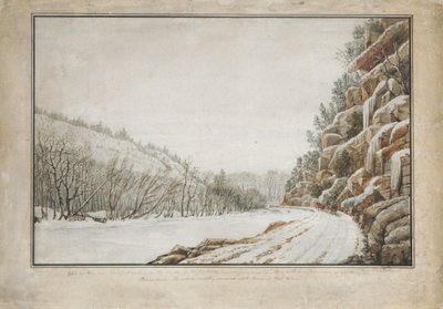 Widok na New Turnpike Road, na skraju Juniaty, z odległym widokiem..., 1820. autorstwa Benjamin Henry Latrobe