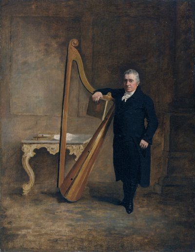 Harfista rodziny Corbetów z Griffith Owen, ok. 1812 r. (olej na płótnie) autorstwa Benjamin Marshall
