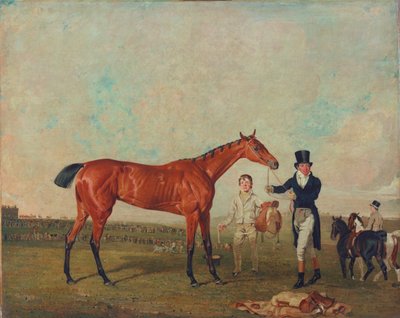 Łopatacz trzymany przez swojego trenera Willa Chifneya, 1819 r. autorstwa Benjamin Marshall